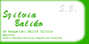 szilvia baliko business card