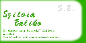 szilvia baliko business card